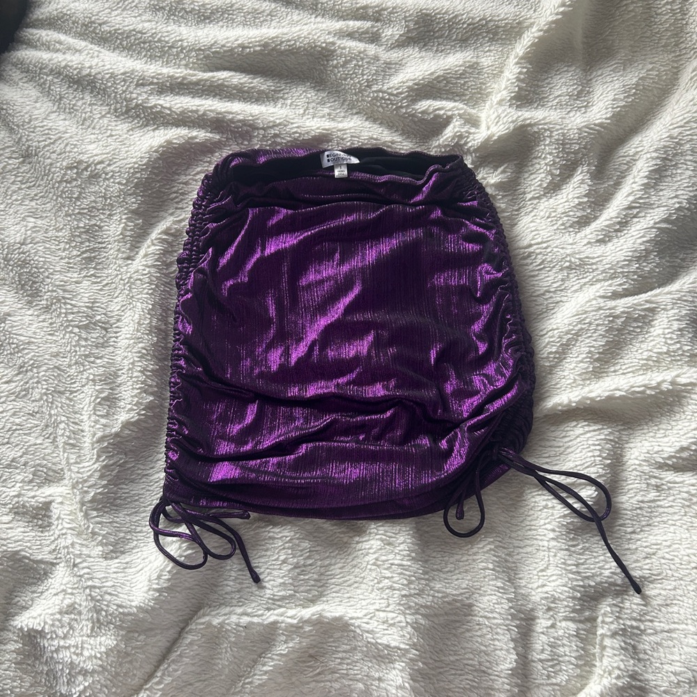 Beginning Boutique Purple Bubble Mini Skirt